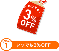 POINT1 いつでも3％OFF