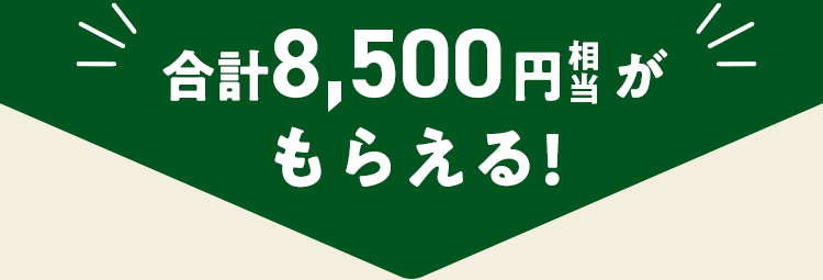 合計7,500円分相当もらえる