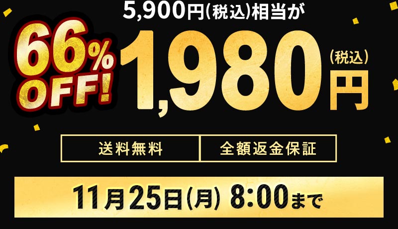 1,980円（税込）　期間限定11/25(月)朝8:00まで