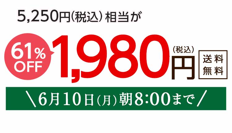 1,980円（税込）　期間限定6/10(月)朝8:00まで