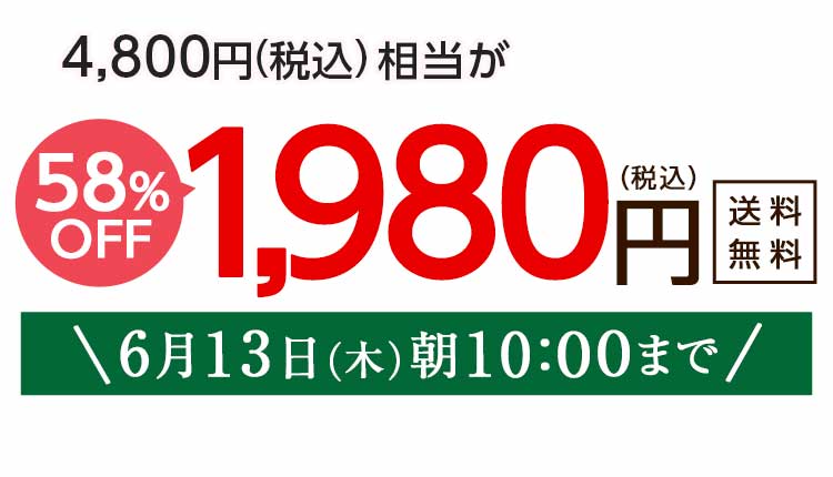 1,980円（税込）　期間限定6/13(木)朝10:00まで